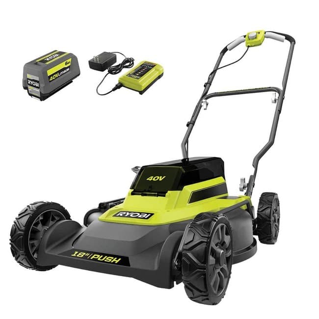 Ryobi 40V 18 in. 2-in-1 Cordless Battery Walk Behind Push Lawn Mower with 6.0 product image