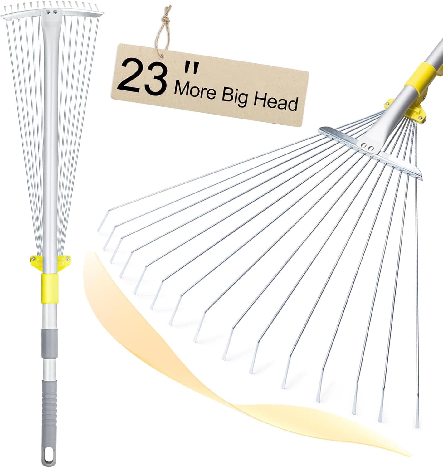 Jardineer Adjustable Rakes for Leaves Larger Garden Leaf Rake for Lawns Grass with 7-23 inchs Expandable Head Yard Collapsible Rake for Camping (64  product image